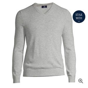 Men’s Lands End silk and cashmere LS V-neck sweater Size XL